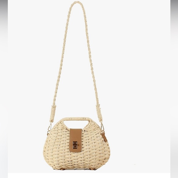 buric Handbags - 🆕 Straw Clutch Purses for Women Rattan Woven Beach Handbag
